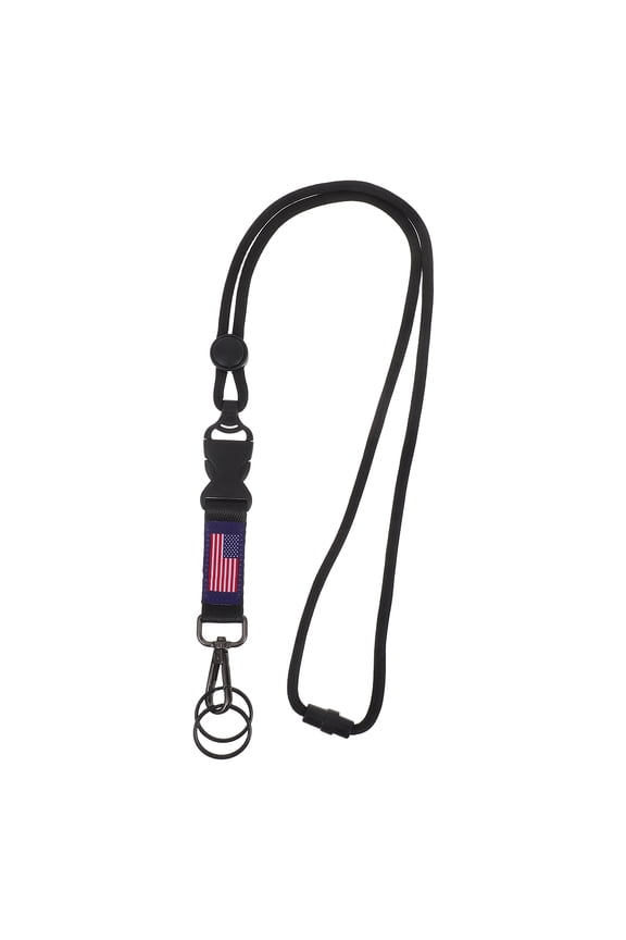 Patriotic Usa Flag Polyester Lanyard for Id Badges and Keys Multi-Color Comfortable Wear