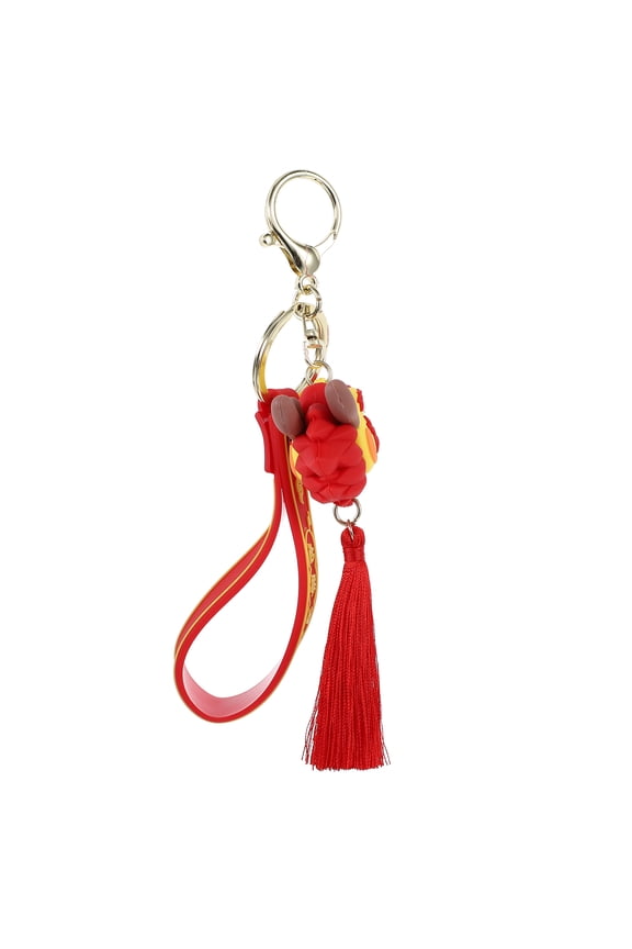 Cute Keyring Keychain Red Zinc Alloy 1 Set Traditional Chinese Culture Elements Key Decoration