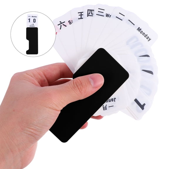 LULULION Wheel Perpetual Calendar Desktop Calendar Black Plastic 1Set