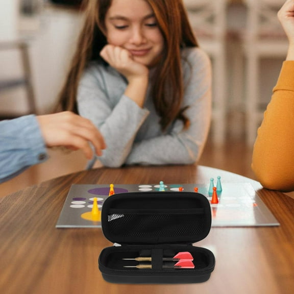 LULULION Stylish Black Dart Carrying Case Box with Canvas Material and Secure Dart Storage Holder