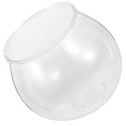 LULULION Clear Plastic Fish Bowl Small Round Aquarium Perfect for Tabletop Display