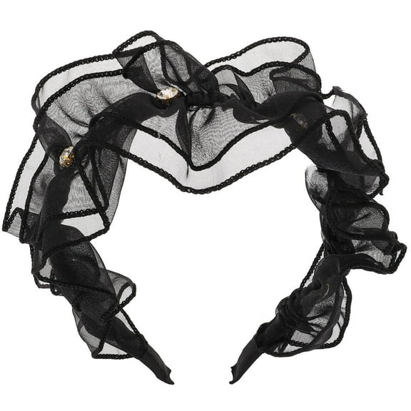 LULULION Lolita Lace Headband, Black, Comfortable and Charming Hair Decoration