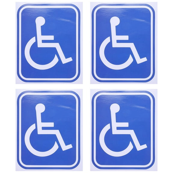 LULULION 4Pcs Adhesive Disabled Wheelchair Sign Stickers for Elevator and Bathroom Door Use