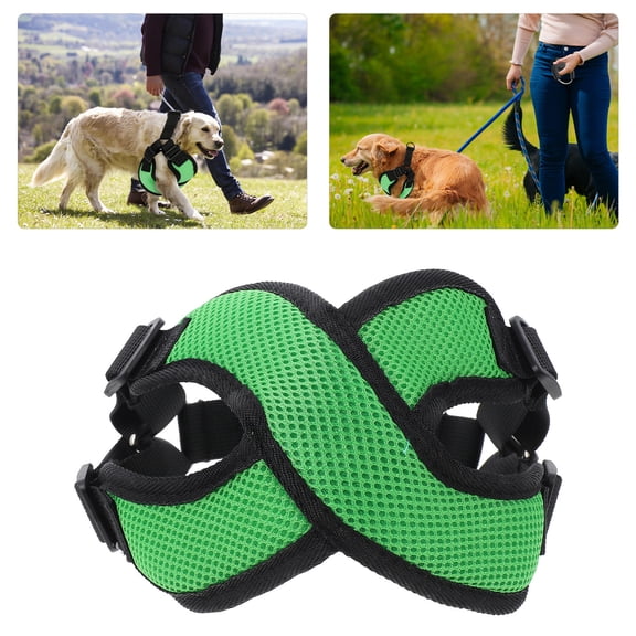 LULULION Walking Dog Harness Breathable for Daily Use Green 1Set