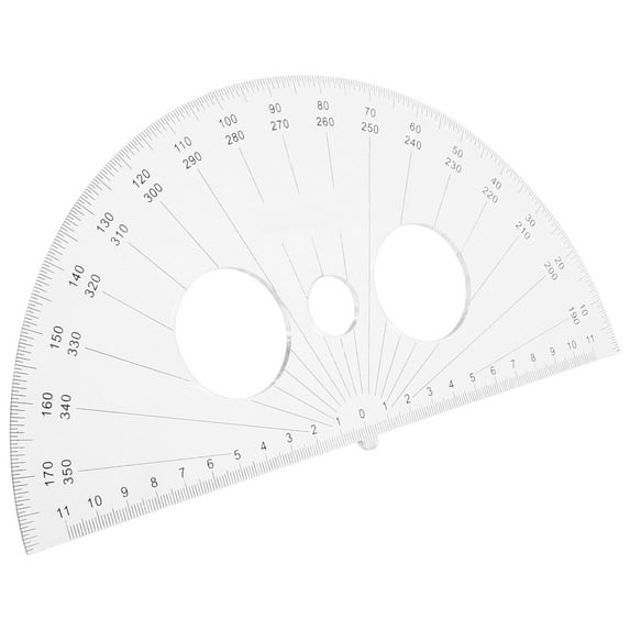 LULULION Portable 180 Degree Plastic Protractor for Drafting Drawing and Geometric Angle Measuring
