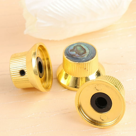 LULULION Electric Guitar Knobs 3 Pcs Golden Metal Replacement Parts for Musicians