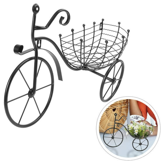 LULULION European Style Black Plant Stand for Flower Pots Outdoor Unique Bike Wall Ornament