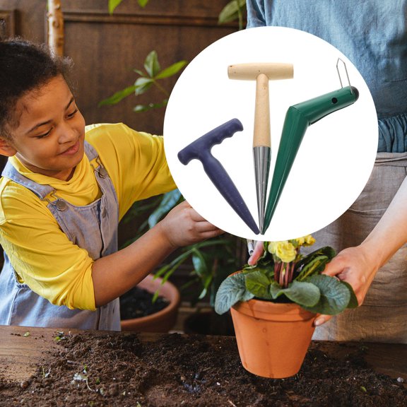 LULULION 1Set Garden Soil Puncher Tool Handheld Dibber for Planting and Fertilizer Application