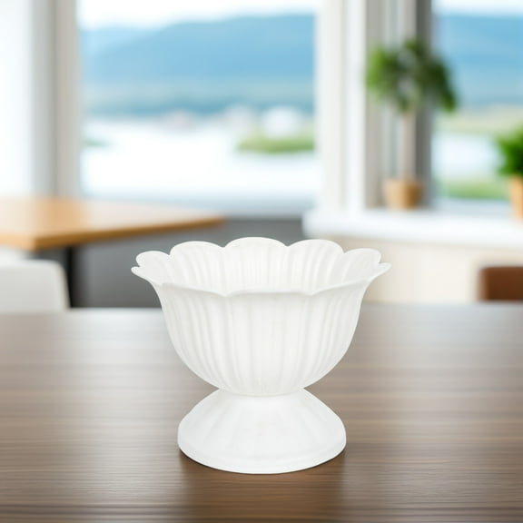 LULULION Decorative White Plastic Flower Pot for Balcony Home and Wedding Display