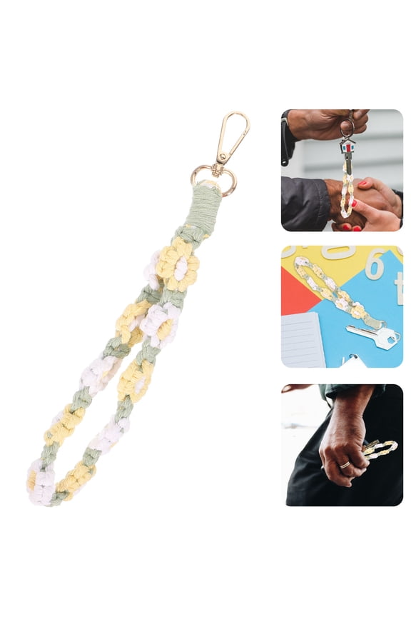 Keychain Flower Handbag Accessory Cotton Thread 1Pack for Women