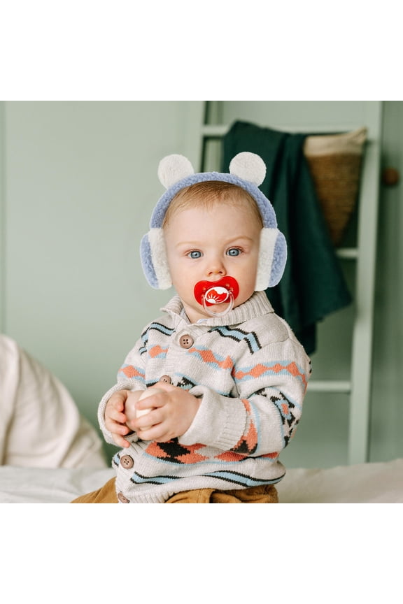 Fuzzy Earmuffs Sky Blue 1Set Cold Weather Warm Keeping for Children