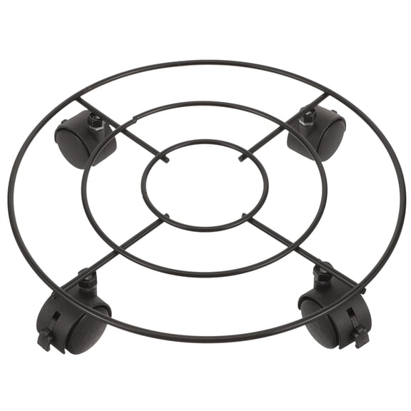 LULULION Black Metal Plant Roller Base with Wheels Movable Flower Stand for Indoor and Outdoor Plants