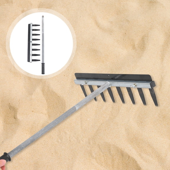 LULULION Household Tile Floor Sand Rake Flat Dust Rake Silver Aluminum Alloy 1Pack