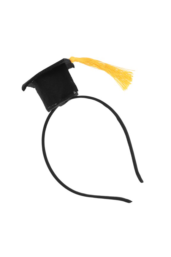 Yellow Graduation Hair Hoop with Felt Tassel for Costume and Photography