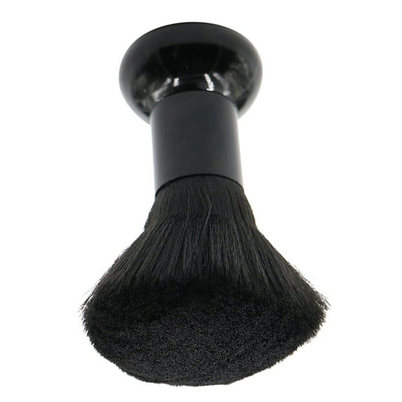 LULULION Neck Duster Brush Plastic Handle Black 1Pack Professional Shaving Tool