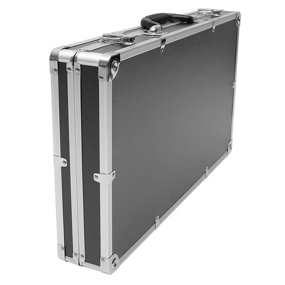 LULULION Portable Aluminum Tool Box Black Storage Case with Shockproof Foam and Comfortable Handle