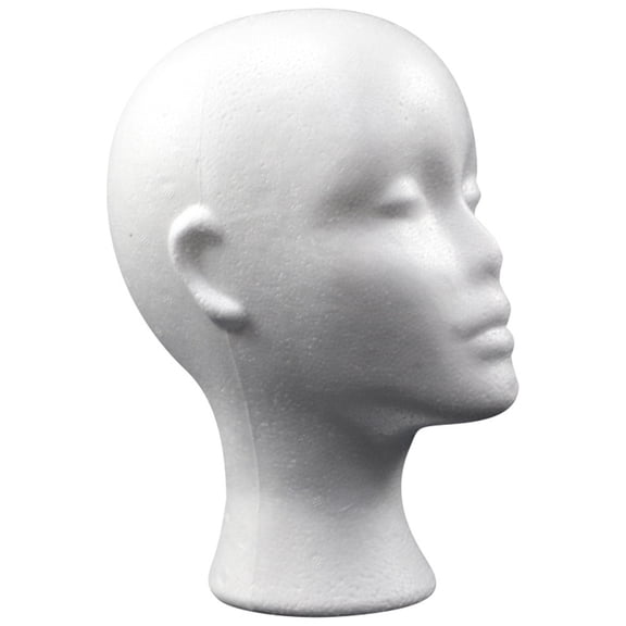 LULULION White Foam Mannequin Head Wig Stand for Styling Storage Display and Hat Support Organizer
