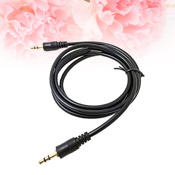 LULULION Headphone Cable Male to Male Audio Cable Nylon Black 1Set