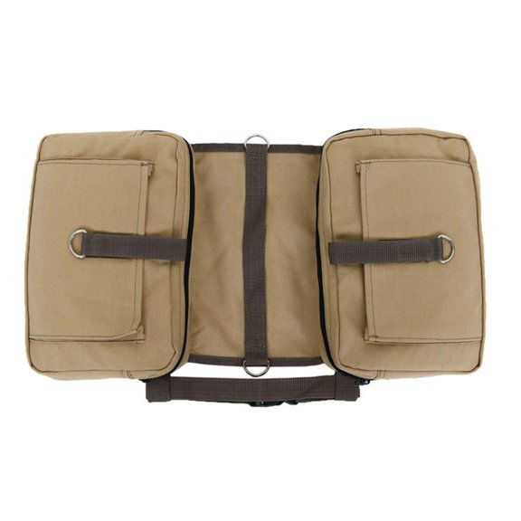 LULULION Dog Camping Backpack Khaki with Side Pockets and Sturdy Waterproof Fabric for Hiking