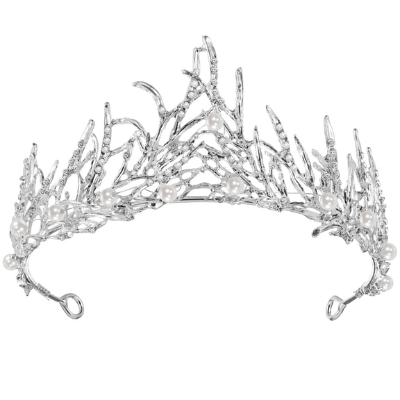 LULULION Bridal Crystal Headband White Faux Pearls 1Pcs