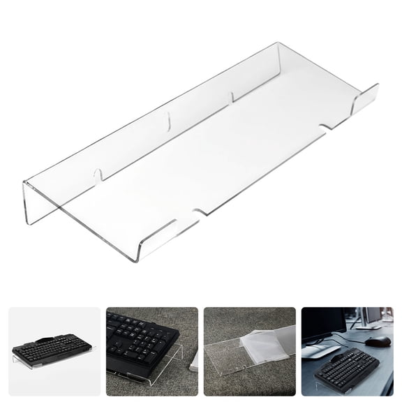 LULULION Transparent Acrylic Keyboard Riser Ergonomic Tilted Stand for Office and Gaming Use