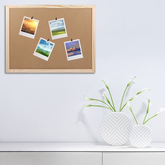 LULULION Display Memo Bulletin Board Khaki Color for Office Use with Thick Cork Pin Surface