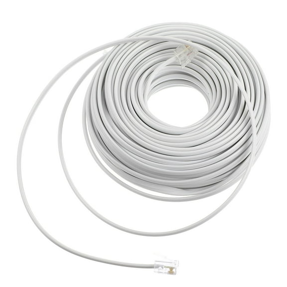 LULULION White Telephone Extension Cable with Rj11 Connectors for Home and Office Clear Signal