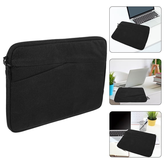 LULULION Computer Laptop Bag Black Polyester Dust Protection Carrying Handle for Travel 1Set