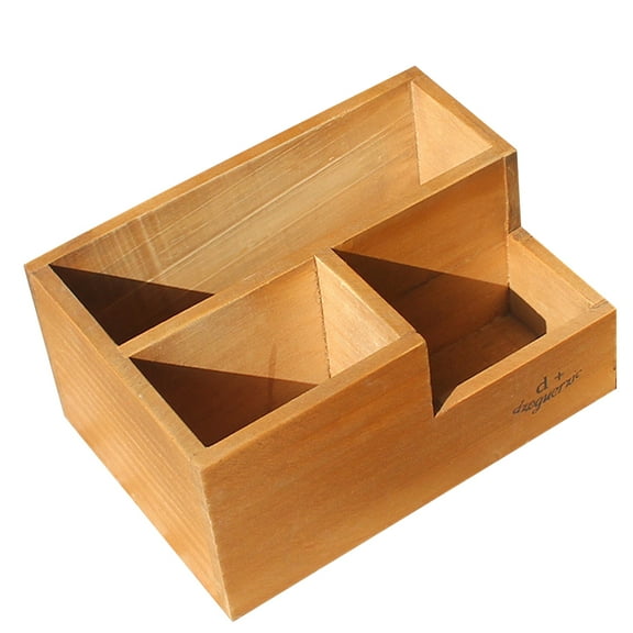 LULULION wooden compartment box Succulents Planter Light Brown 1Set