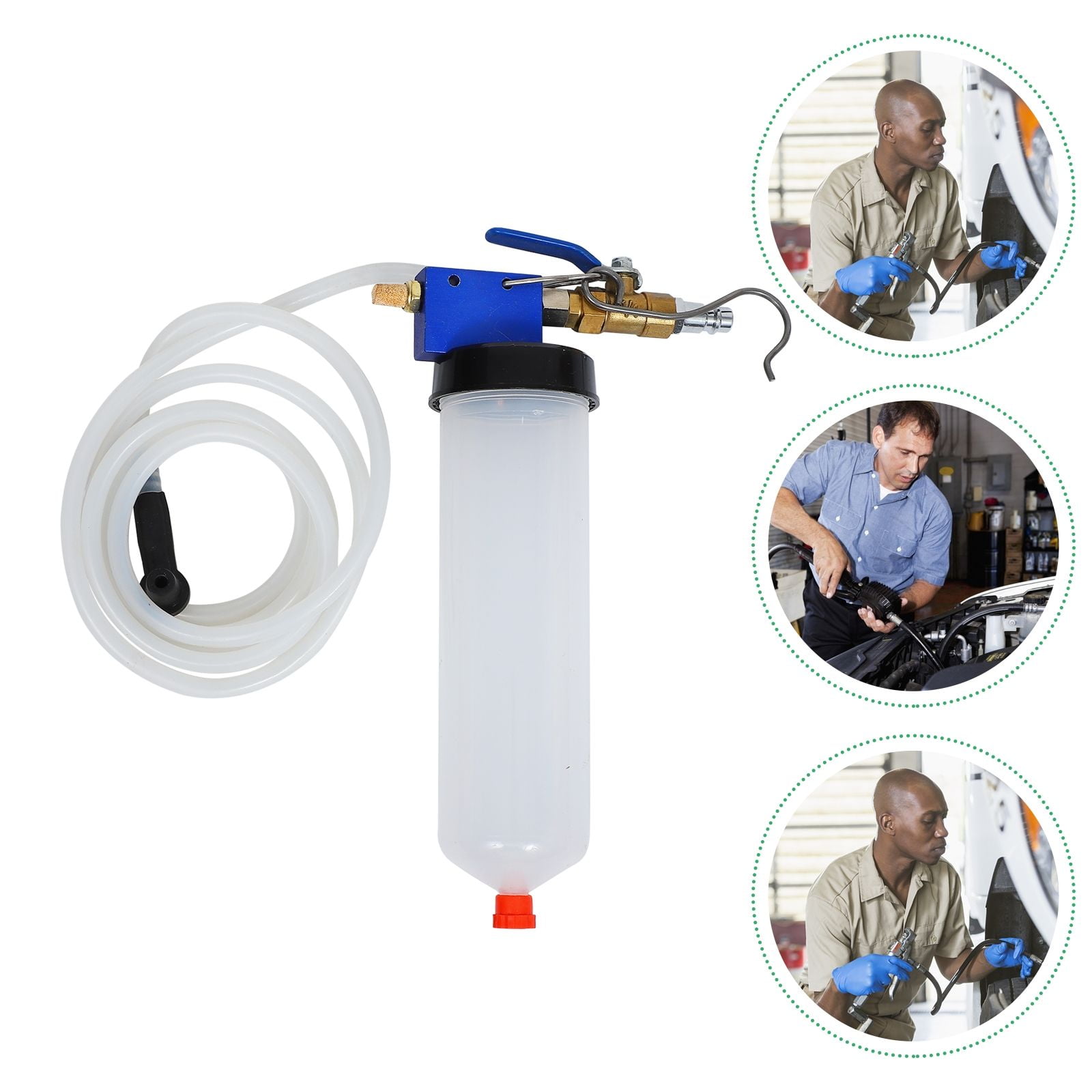 SMOTIVEPRO 2L Manual Brake Bleeder Fluid Pump & 12pcs Brake Master Cylinder Bleeder Adapter Kit