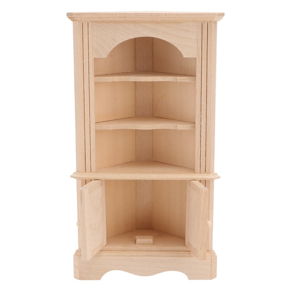LULULION Beige Mini House Furniture Cabinet for Decor with Lifelike Design and Movable Door, Synthetic Material