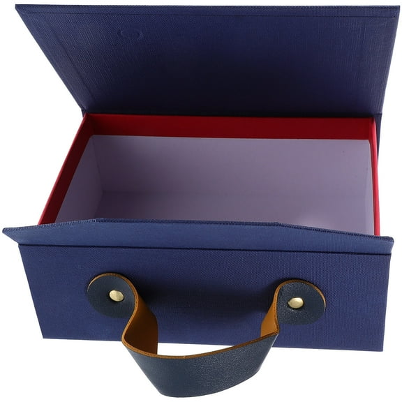 LULULION Packing Box Blue Sturdy Paper Box for Protective Storage and Easy Carrying with Handle