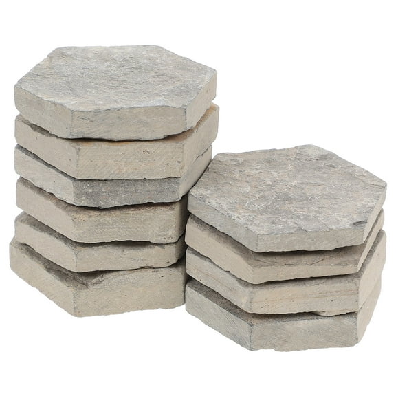 LULULION 10Pcs Natural Rock Slices Aquarium Decor Turtle Terrarium Landscape