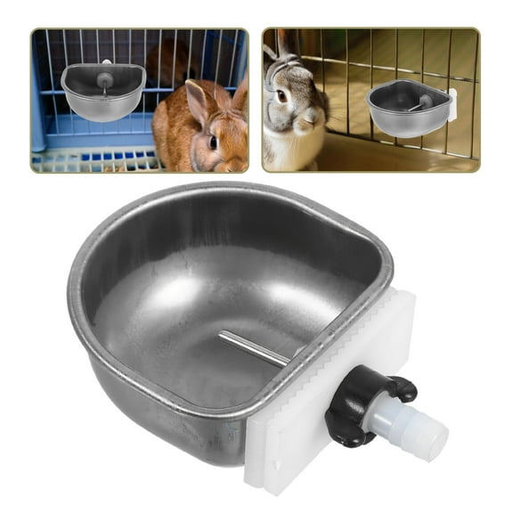 LULULION Rabbit Waterer with Stainless Steel Bowl Easy to Clean and Reliable