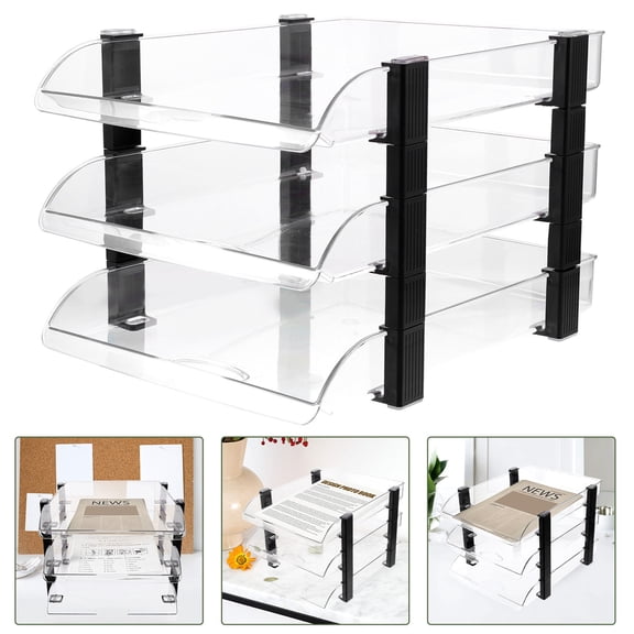 LULULION Desktop Tray File Tray Transparent Acrylic Document Storage Classic Appearance 1Set