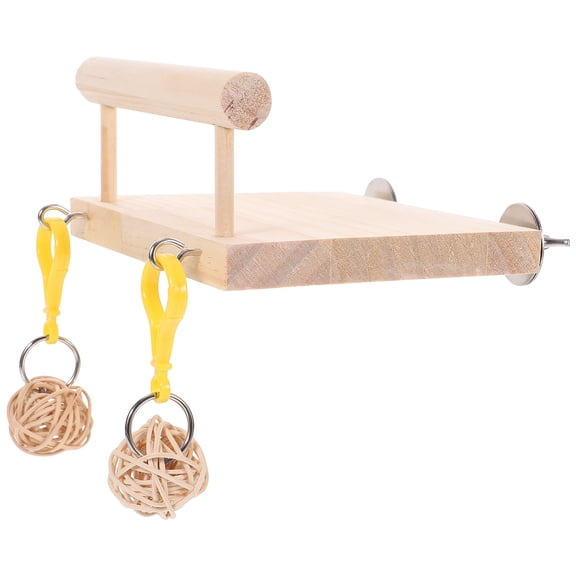 LULULION Parrot Stand Platform Bird Perch Stand Beige Plastic 1 Set