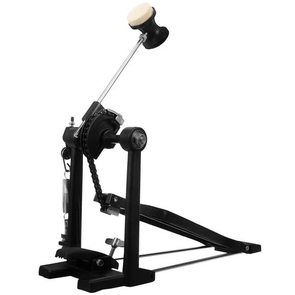 LULULION Aluminum Alloy Kick Drum Pedal Black Chain Drive for Stable Drum Performance