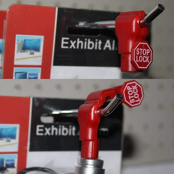 LULULION Peg Hook Lock for Shop Red Plastic Anti Theft Security Display Hook Locks Easy to Install 10pcs