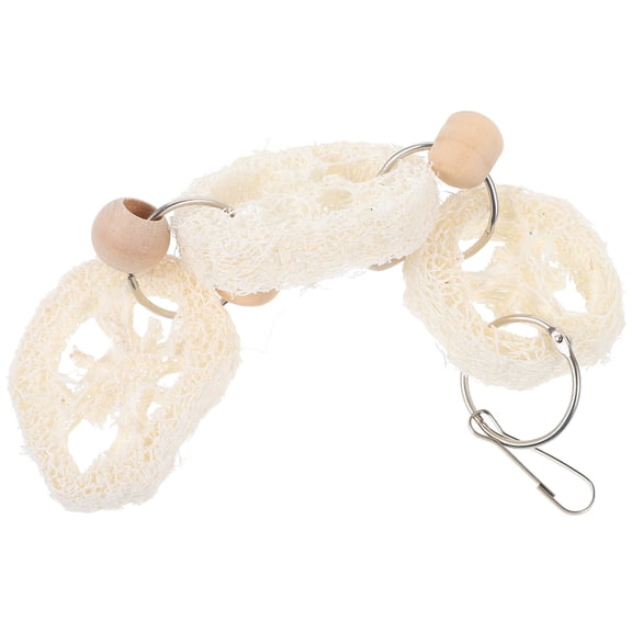 LULULION Natural Teething Toy for Birds with Loofah Material 1Set for Parrots
