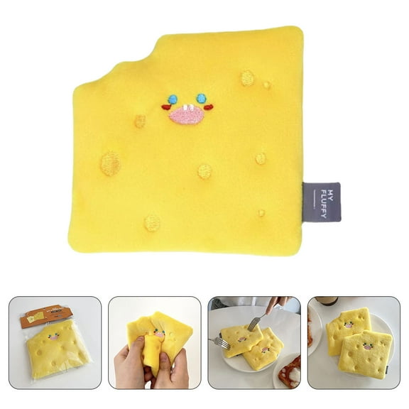 LULULION Plush Dog Snuffle Mat Adorable Cheese Shape for Pet Foraging