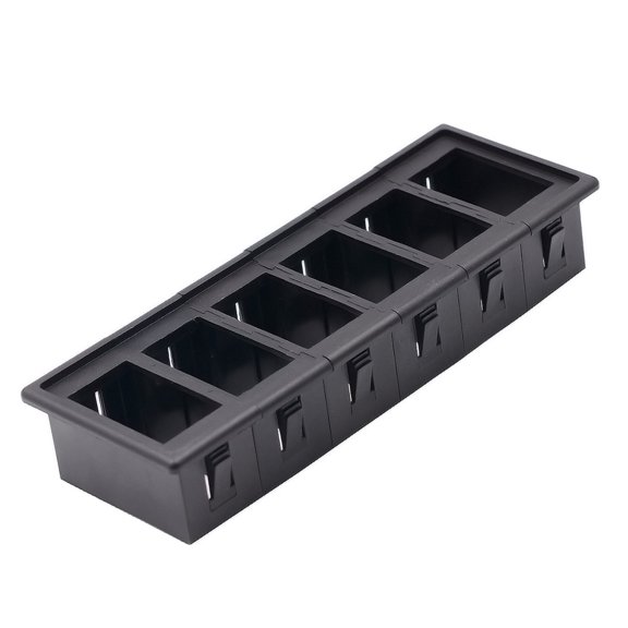LULULION Holder Kit Rocker Panel Rectangular Black ABS 1Pcs