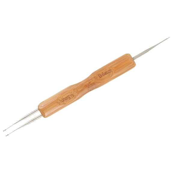 LULULION Premium Brown Crochet Needle for Hair with Ergonomic Handle Ideal for Dreadlocks