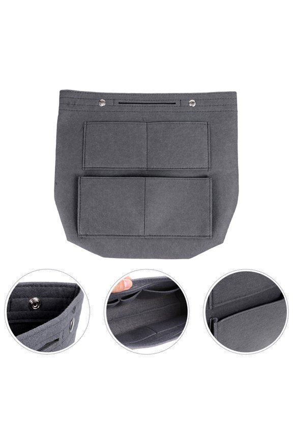 Grey Felt Large Capacity Cosmetics Storage Pouch with Durable Soft Material