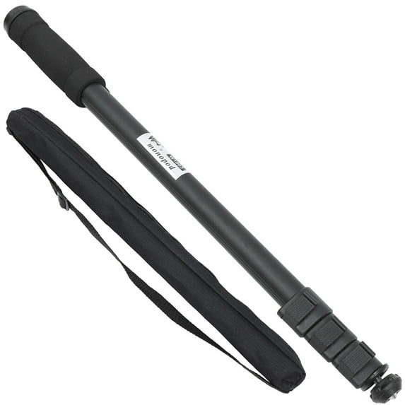 LULULION Telescopic Camera Monopod for Photography Lightweight Aluminum Alloy in Black