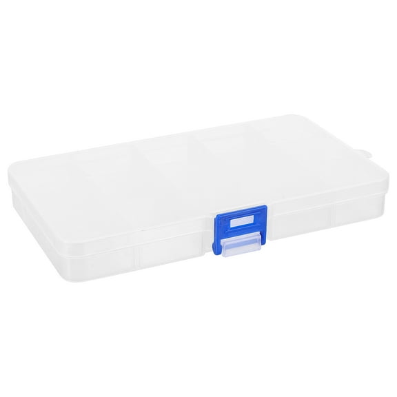 LULULION Portable Transparent Plastic Medicine Storage Container with 15 Grids for Travel 5pcs