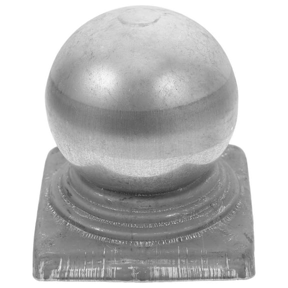 LULULION Fence Post Caps Ball Shaped Post Cap Silver Zinc Steel 1Pack for Outdoor Space
