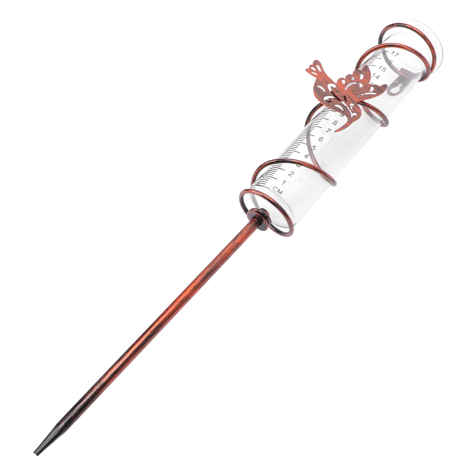 LULULION Practical Transparent Glass Rain Gauge for Outdoor Use Measures Rainfall Accurately 7.5 inches