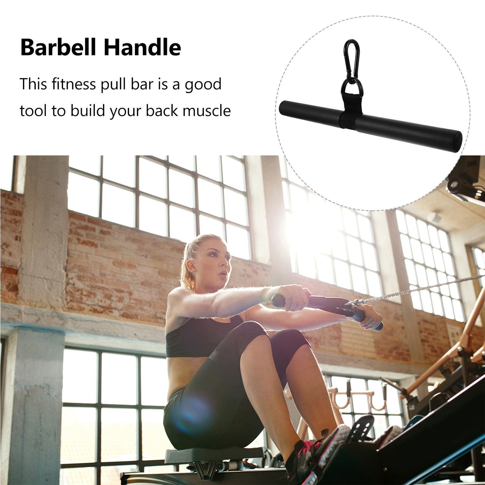 LULULION 1Pc Black Fitness Lever Triceps Gym Rod for Arm Shoulder and Back Training