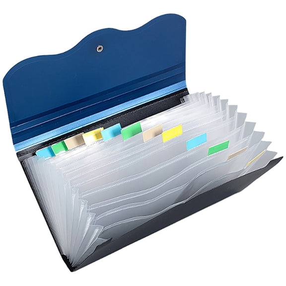 LULULION Portable Blue Expanding File Folder for Organizing Papers and Receipts