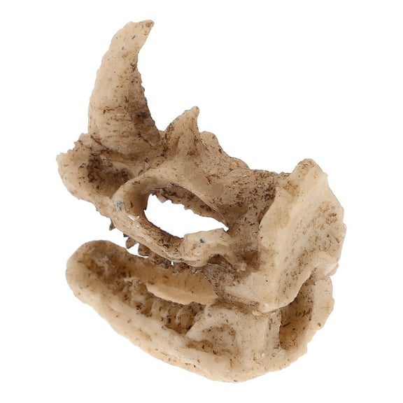 LULULION Reptile Tank Accessories Skull Rhino Skull Decor Beige Easy to Clean for Turtle Habitat 1Set